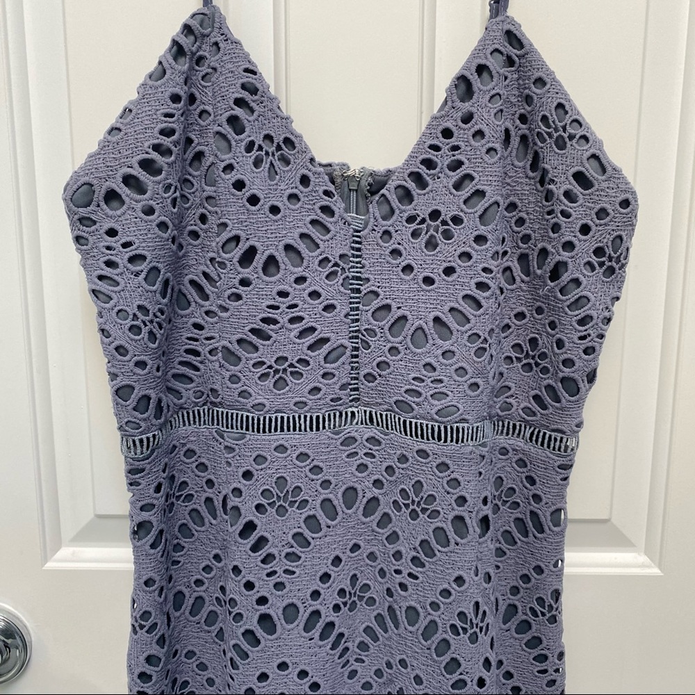 Periwinkle Lace Midi Dress - Picture 7 of 12